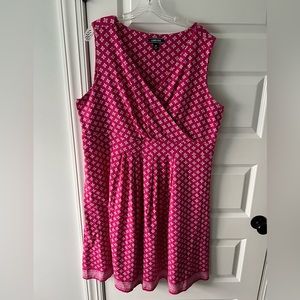 Lands End Dress Women's 2X Pink V Neck Stretch Sleeveless 42 In Long WORN ONCE